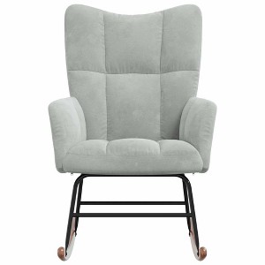 vidaXL Rocking Chair Accent Side Chair Padded Seat for Living Room Velvet - 1 of 4