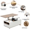 Lift Top Coffee Table With 3 Drawers Lockable Universal Wheels Hidden Storage Compartment For Small Space - 3 of 4