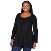 24seven Comfort Apparel Plus Size Scoop Neck Long Sleeve Shimmery Fabric Tunic Top - 2 of 4