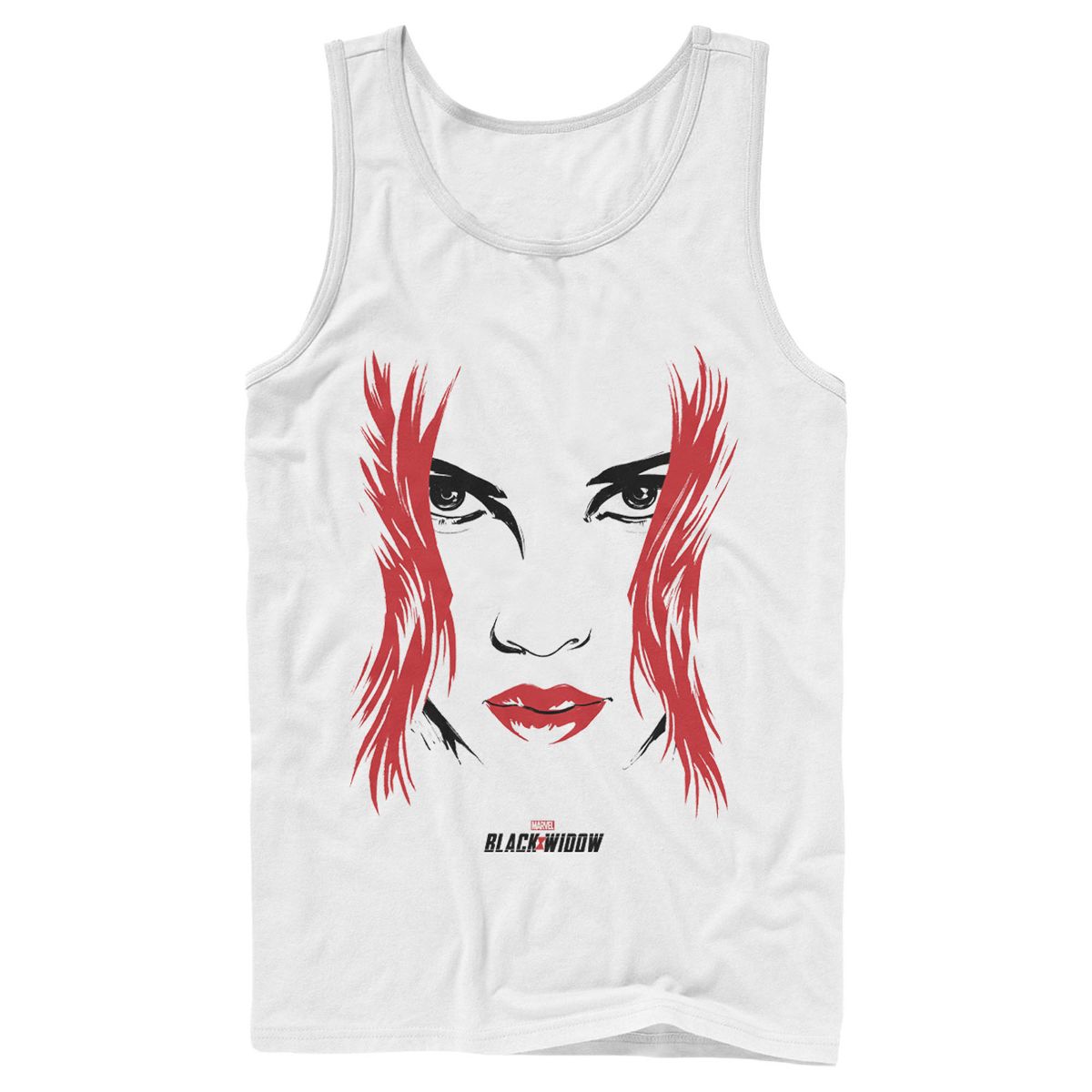 Men's Marvel Black Widow Painted 80's Face Tank Top - thumbnail 8