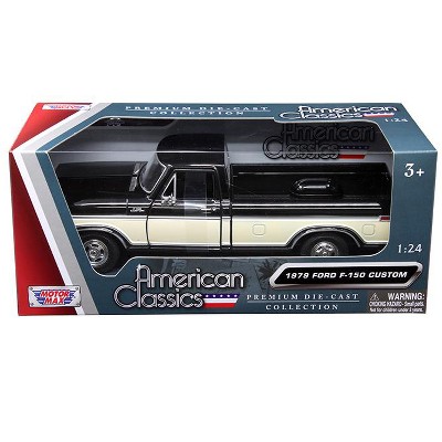 1979 Ford F-150 Pickup Truck 2 Tone Black/Cream 1/24 Diecast Model Car by Motormax