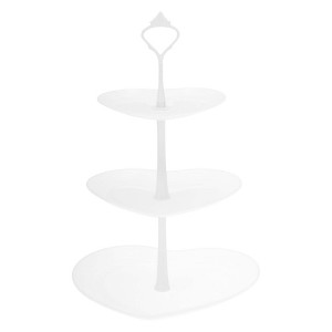 Unique Bargains 3-Layer Heart-shaped Dessert Cupcake Stand with Layered Serving Tray for Pastries Donuts and Fruits - 1 of 4