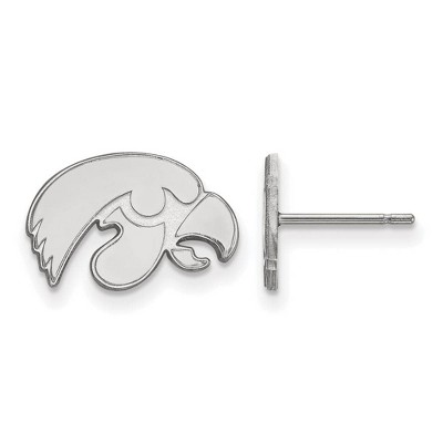 Black Bow Jewelry 14k White Gold Iowa Hawkeyes NCAA Post Earrings