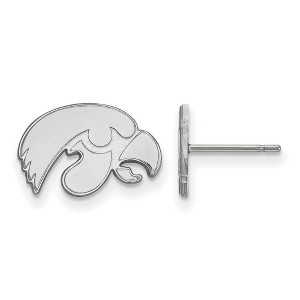 Black Bow Jewelry 14k White Gold Iowa Hawkeyes NCAA Post Earrings - 1 of 3