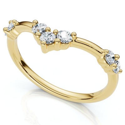 Pompeii3 1/4Ct Diamond Diamond Guard Wedding Stack Ring 14k Gold or Platinum Lab Created