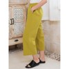 ECUPPER Womens Cotton Cropped Pants Loose Fit Wide Leg Capri Casual Plus Size Elastic Waist Trousers - 3 of 4