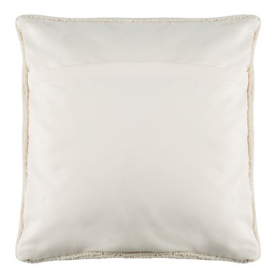 Ivory and Gold Embroidered Pineapple Outdoor Throw Pillow