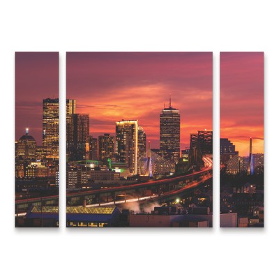Trademark Fine Art Michael Blanchette Photography Beautiful Beantown 3 Piece Panel Set Art
