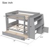 Full Size Multifunctional Bunk Bed with Desk, Bookshelves & Trundle/Drawers - ModernLuxe - 4 of 4