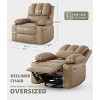 22" recliner chair with heat and massage, 360° swivel, manual rocking, and cup holder; perfect for living rooms, bedrooms, and nurseries. - 3 of 4