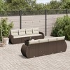 vidaXL 9 Piece Patio Sofa Set with Cushions - Brown and Cream - 2 of 4