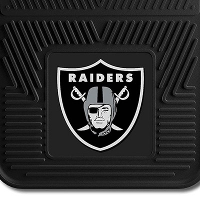 Black Heavy Duty Vinyl Car Floor Mats with Raiders Logo