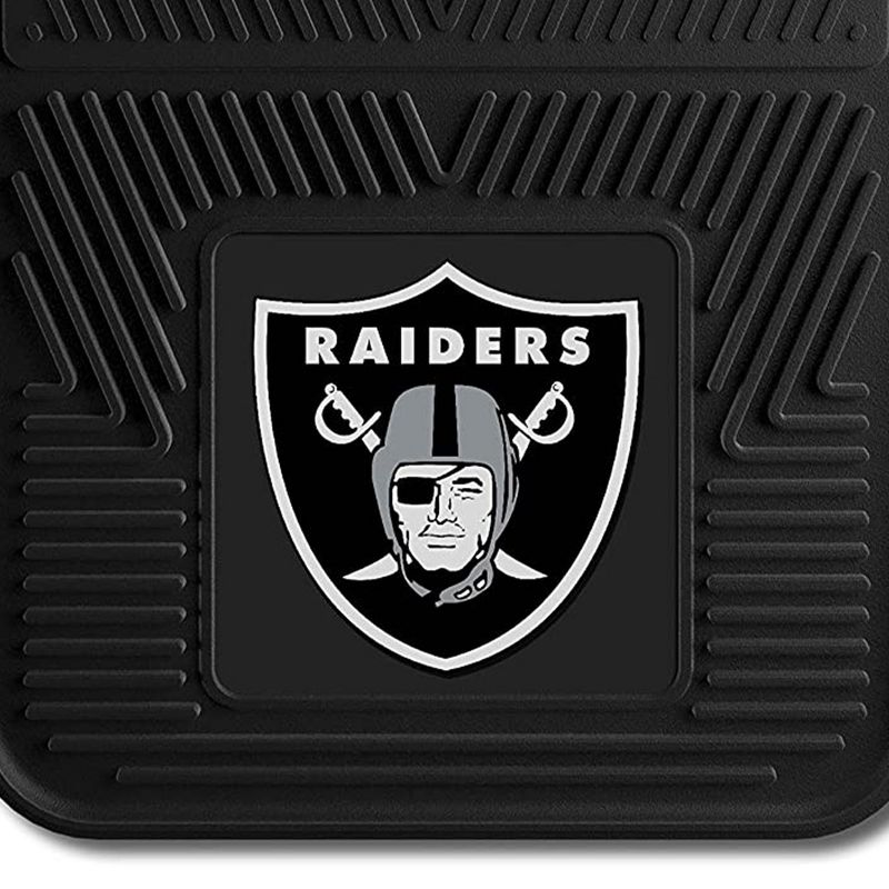 Fanmats 27 x 17 Inch Universal Fit All Weather Protection Vinyl Front Row Floor Mat 2 Piece Set for Cars, Trucks, and SUVs, NFL Las Vegas Raiders, 3 of 7