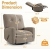 Acekool Manual Recliner Chair, Linen Upholstered Swivel Rocker Glider, Adjustable Single Armchair - 2 of 4