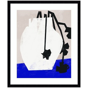 Kate and Laurel Abstract Blossoms by Little Dean Framed Wall Art Print, 21 x 25, Svelte Noir Black - 1 of 4