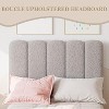 Twin XL Bed Frame, Boucle Upholstered Platform Bed with Wave Headboard for Girls/Kids, Easy Assembly, Wooden Slats Support - 4 of 4