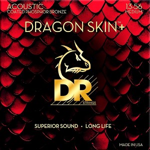 DR Strings Dragon Skin+ Coated Accurate Core Technology 6-String Phosphor Bronze Acoustic Guitar Strings 13 - 56 - 1 of 3