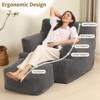 Itopfox Comfy Giant Bean Bag Chair with Ottoman, Oversized Armchair for Adults and Teens, Dark Grey - 3 of 4