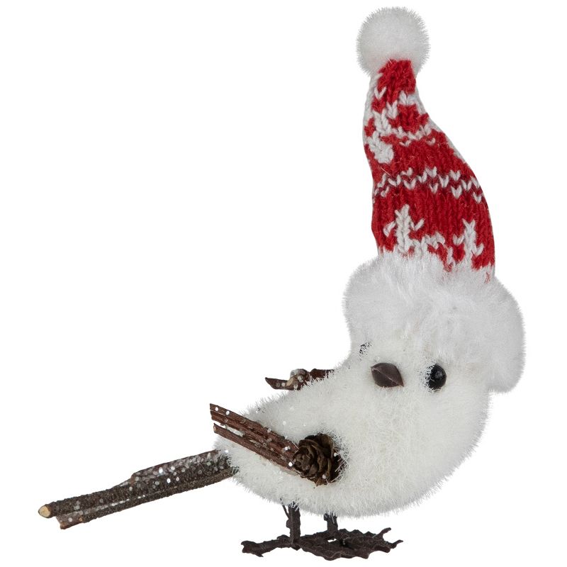 Northlight Winter Bird with Knitted Hat Christmas Figurine - 4.5" - White and Red, 5 of 11