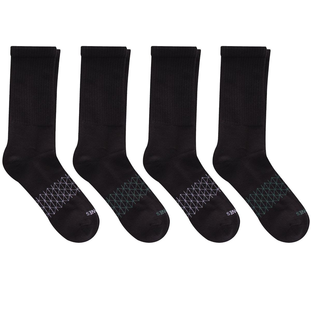 Hanes Absolute Active Men's Crew Socks Pack, 4-Pair Pack, Moisture Wicking, Seamless Toe, Cushioned