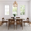 Plank+Beam 72" Classic Solid Wood Dining Table Set, Black Wirebrush, + 6 Chairs - 2 of 4