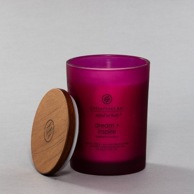 Raspberry Coconut Soy Wax Scented Jar Candle with Wood Lid
