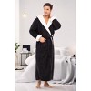 ADR Men's Robe, Warm Plush Hooded Bathrobe Man, Full Length Fleece Robe Man with Hood - 3 of 4