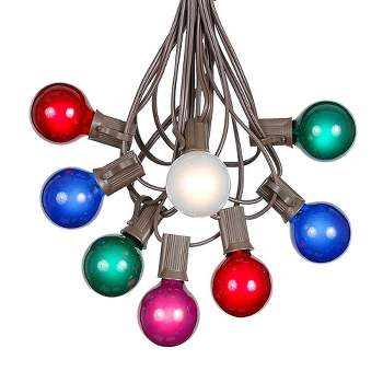 Novelty Lights 25 Feet G40 Globe Outdoor Patio String Lights, Brown Wire