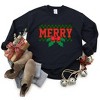 Simply Sage Market Women's Graphic Sweatshirt Merry Checkered Mistletoe - 3 of 4
