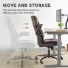 Task Chairs PU Leather with Adjustable Fixed Lumbar Support Office Chair in Brown with Flip-up Armrest Strong Metal Base - 4 of 4