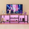 TV Stand with Power Outlet for TVs up to 75 Inches, 66.9" Corner Entertainment Center, TV Media Console Table with 3-Tier Open Storage Shelves, Brown - 4 of 4