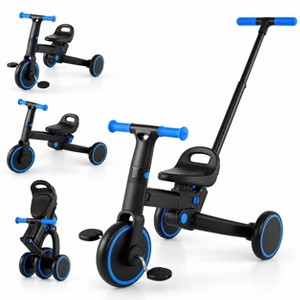 Toddler Tricycle 4-in-1 Foldable Kids Pedal Trike Ride On Toy with ...