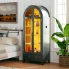 Fredees 73" Tall Arched Display Cabinet, 4-Tier Curio Cabinet with 3-Color LED Lights and Human Sensor, Adjustable Shelf for Toys & Books - 3 of 4