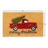 RugSmith Red Machine Tufted Merry Christmas Truck Coir Doormat - 3 of 4