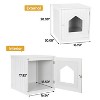 LunaLulinlk white 20-inch pet house with hidden litter box fence and medium-density fiberboard side table - 3 of 4