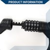 Unique Bargains Bike Spiral Lock 5 Digit Resettable Bike Cable Lock Matte Black 47.24" 1 Set - 3 of 4