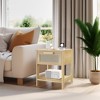 Hooseng Nightstand, Wooden Nightstand with Rattan Drawer and Lower Shelf, Wooden End Table, Bedside Table for Small Spaces - 2 of 4