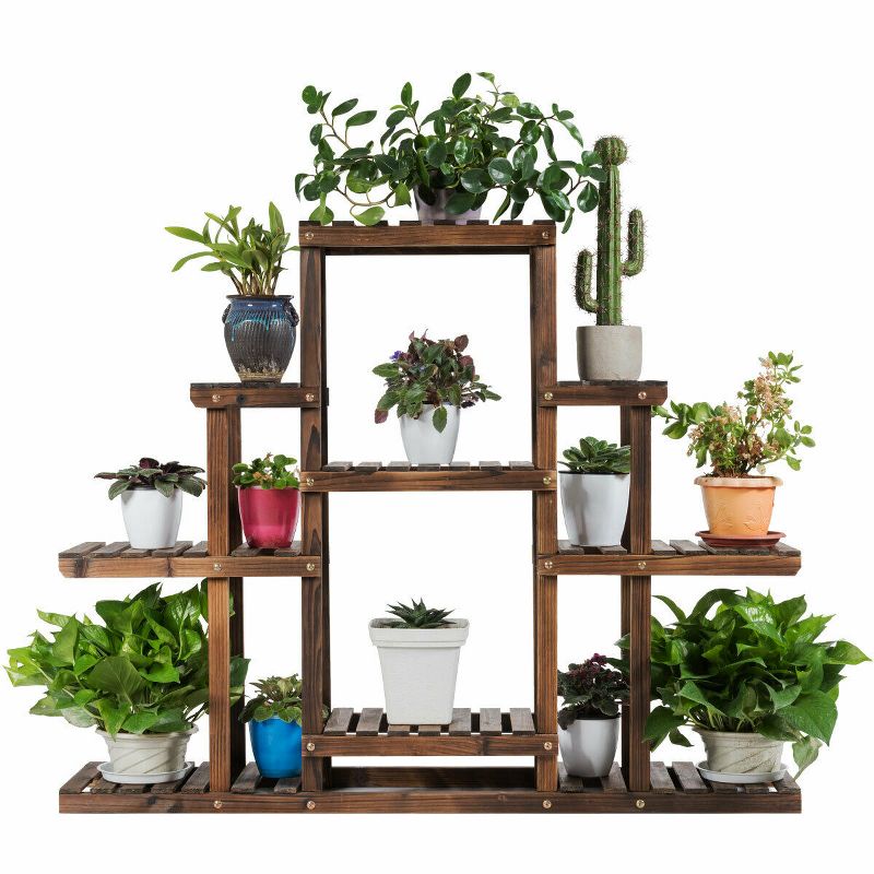 Costway 6-Tier Flower Wood Stand Plant Display Rack Multifunctional Storage Shelf, 1 of 13