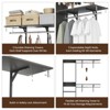 FURNIinspire Garment Racks Wood Closet Organizer System, Garment Racks Sets Closet Storage With 6 Shelves, 3 Expandable Rods, Gray, 96"*16"*75" - 2 of 4