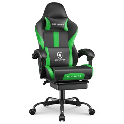 GTPLAYER Ergonomic Gaming Chair, PU Leather Computer Chair with Footrest, Lumbar Support for Adults