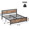 Jojoka Industrial King Bed Frame with Wood Headboard and Footboard, Sturdy Metal Platform with 14 Inch Under-Bed Storage, Easy Assembly, No Noise - 2 of 4