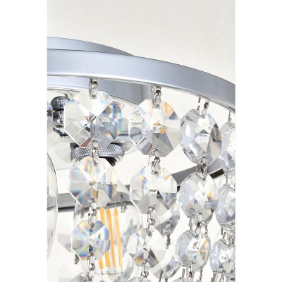Cora 10 Inch Chrome Flush Mount with Clear Crystal Trim