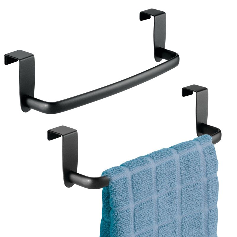 mDesign Steel Metal Over Cabinet Towel Rack Storage Organizer Bar, 1 of 9