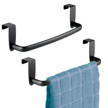mDesign Steel Metal Over Cabinet Towel Rack Storage Organizer Bar