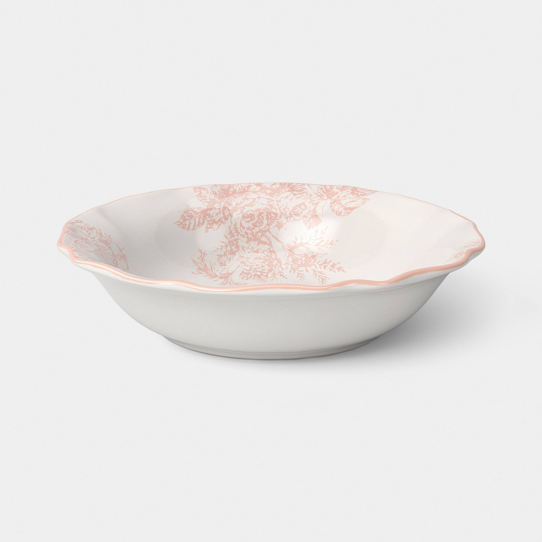 23.59 fl oz Stoneware Legacy Heirloom Dinner Bowl Pink Floral - Threshold™