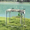 Folding Fish Cleaning Table with Sinks, Portable Camping Sink Table with Faucet, Drainage Hose, Sprayer, Shelf, Drawer and Storage Basket - 3 of 4
