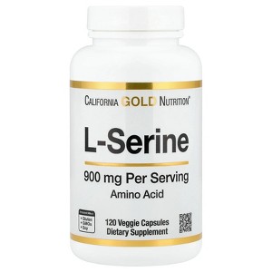 California Gold Nutrition L-Serine, 900 mg, 120 Veggie Capsules - 1 of 4