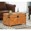 Vintiquewise Barn Design Large Decorative Farmhouse Wooden Storage Trunk Chest - 2 of 4