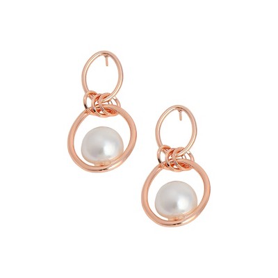 SOHI Women's Rose Gold The Hanging Drop Earrings