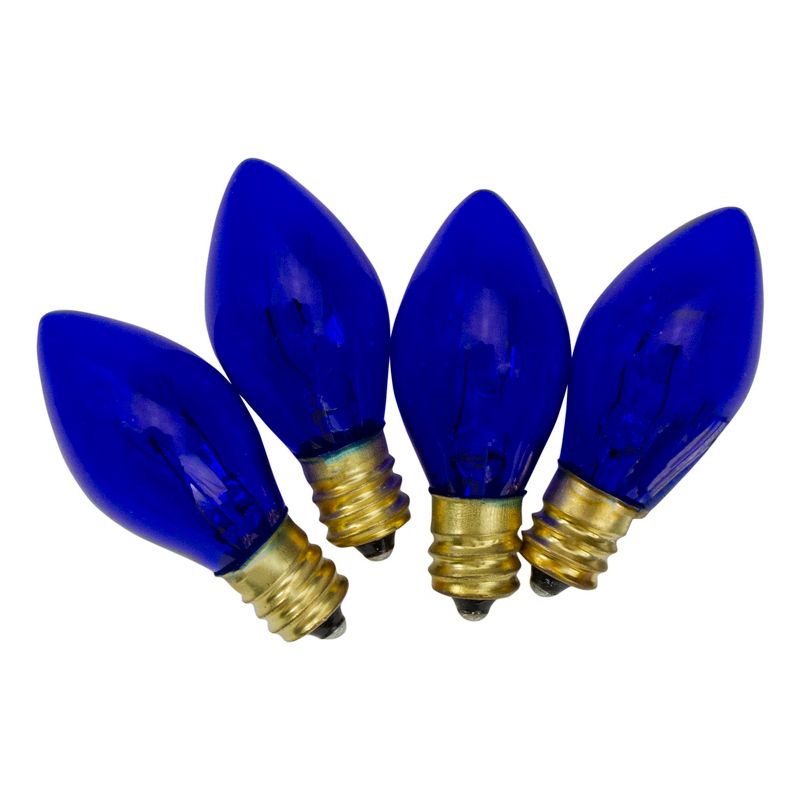 Northlight Set of 4 Blue C7 Transparent Christmas Replacement Bulbs - 2", 2 of 4